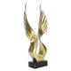 thumbnail image 3 of Escultura abstracta de ala, moderna, innovadora, ligera, de lujo, de resina, para el hogar, sala de estar, mueble de TV, color dorado champán., 3 of 14