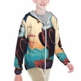 thumbnail image 2 of Cauagu Cartoon Iceberg Bald Eagle Print Sun Protection Jacket for Teen,Full-Zipper Long Sleeve Sun Shirts with Pockets UV Hoodie Shirts Outdoor Athletic Jacket-Medium, 2 of 7