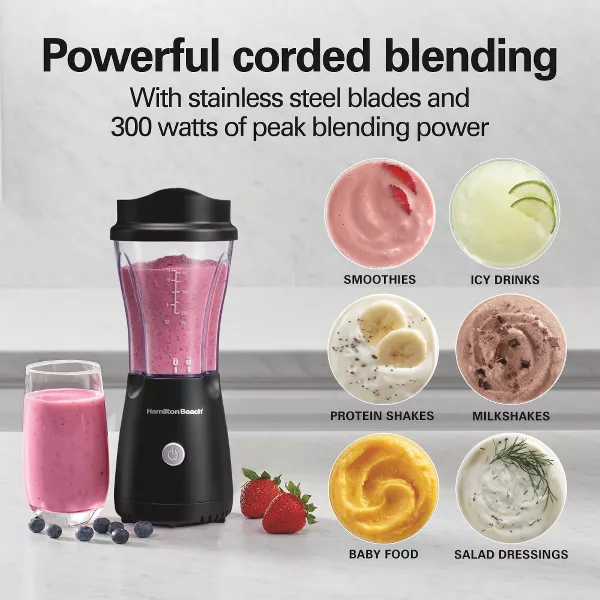 14oz Single-Serve Blender With durable stainless steel blades