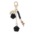 thumbnail image 1 of Llavero de Rosa Uxcell, Encanto de Flor de Rosa para Bolsos, Llavero Floral con Borlas de Cadena para Mujeres y Niñas, Bolsas Tote Negras, 1 of 7