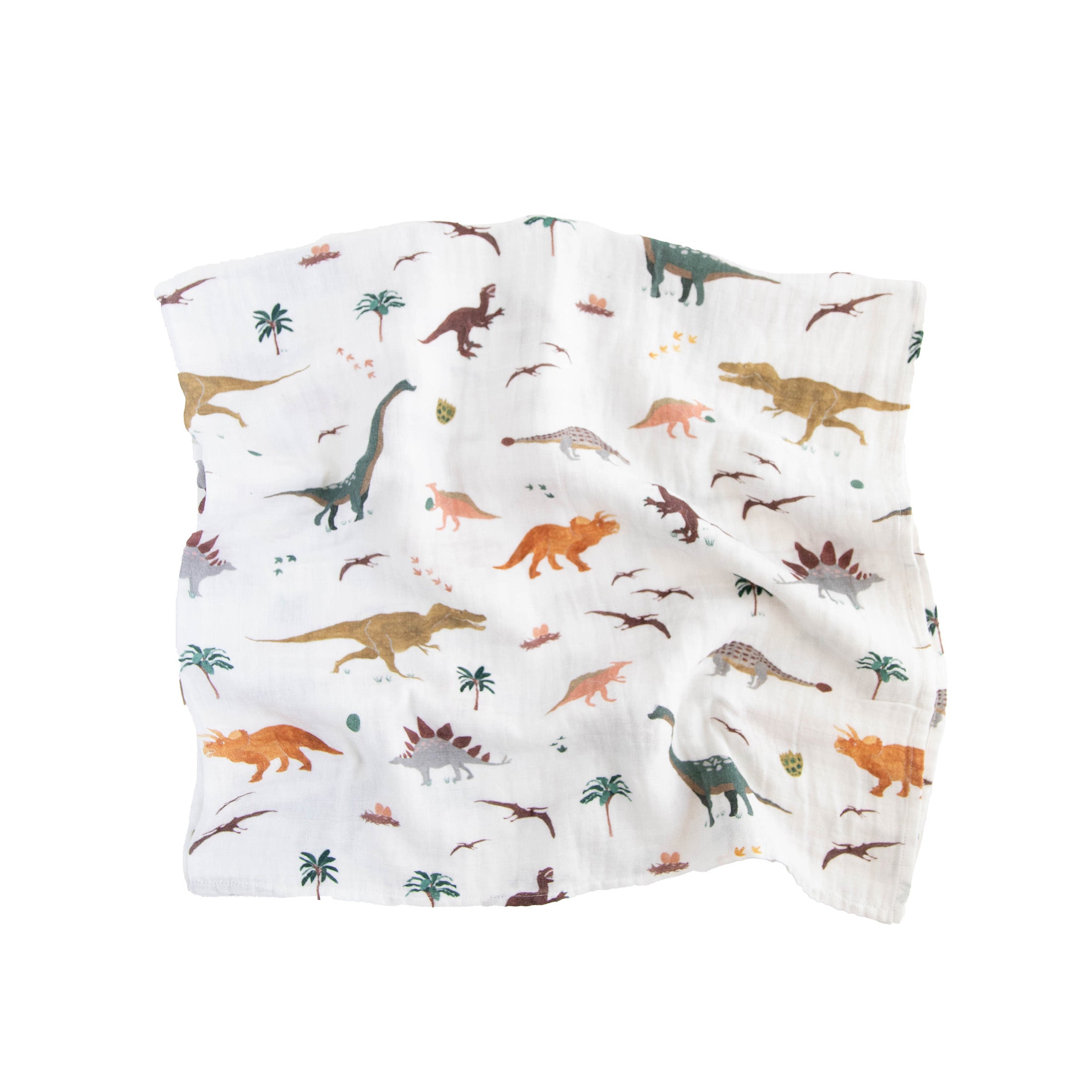 Red Rovr 100% Organic Cotton Muslin Swaddle Infant Blanket 2 Pk, Unisex, Dino Days