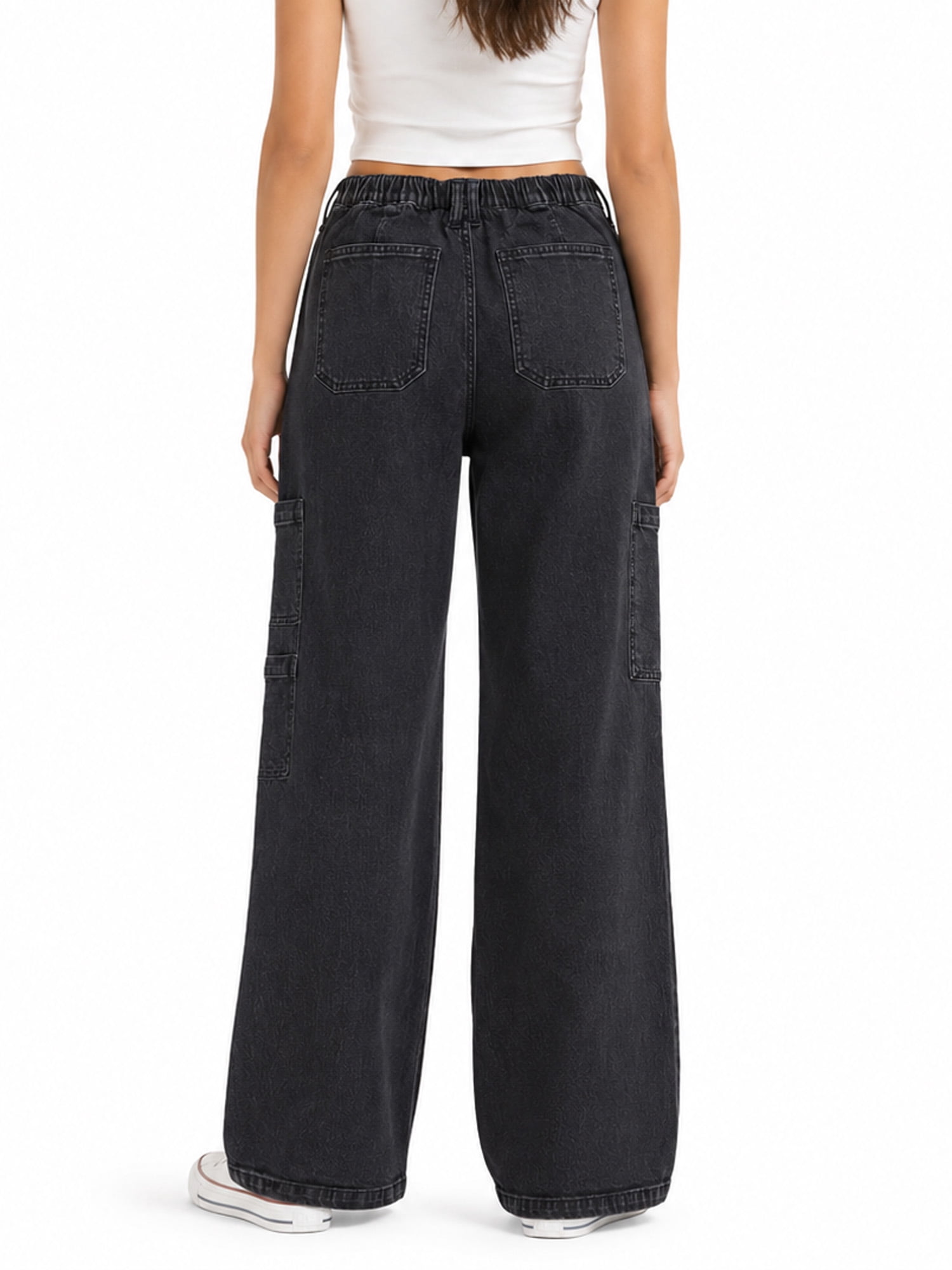 No Boundaries Wide Leg Cargo Pants, 31'' Inseam, Women's