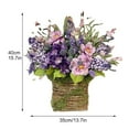 thumbnail image 3 of Artificial Lavender Basket Wreath Front Door Flower Wreaths Mother\'S Day Gift, 3 of 7