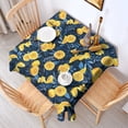 thumbnail image 2 of Yellow Lemon Slices DarkBlue Pattern Square Tablecloth,Waterproof Square Table Cover,Wipeable Spillproof Washable Table Cover for Home Kitchen Party Decor 52"x52"(132x132cm), 2 of 6