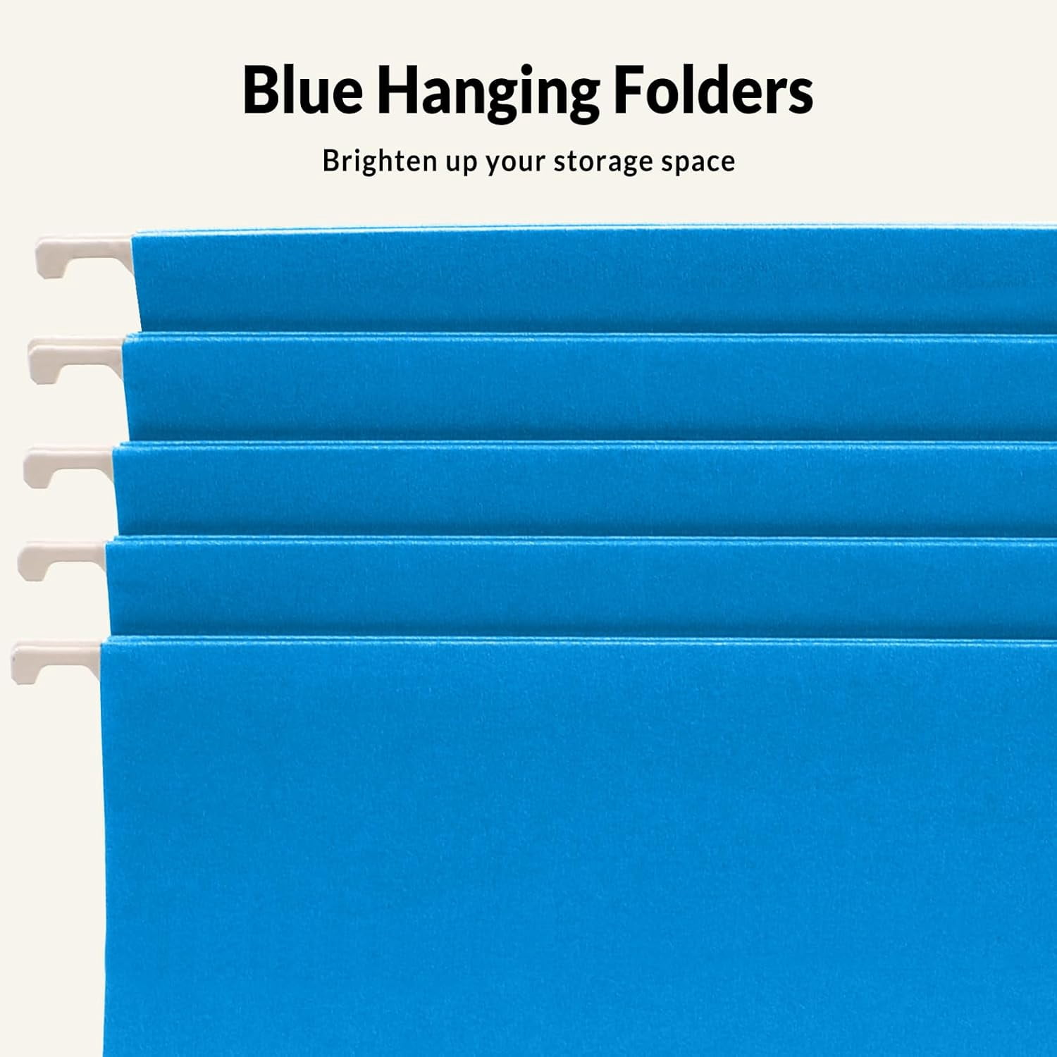 25 Pack Hanging File Folders, Blue Folders, Hanging File Folders Letter Size with 1/5-cut Tabs, Stay Organized for Your Home and Office Bulk File and Documents