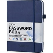 YHCFLY Password Book with Alphabetical tabs, Hardcover Internet Address & Password Organizer Logbook, Medium Size Password Keeper Notebook Journal for Home Office (Dark Blue)