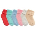 thumbnail image 2 of Lian LifeStyle 3 Pairs Father-Mother-Daughter Extra Thick Wool Boot Socks Crew Plain 6Random Color LK01+LK02+LK03 (2Y-5Y), 2 of 4