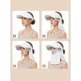 thumbnail image 2 of Deago Womens Wide Brim Sun Hat with Detachable Face Cover & Neck Flap Ponytail Outdoor UV Protection Visor Hat for Garden Fishing Hiking, 2 of 8