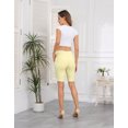 thumbnail image 6 of HDE Pull On Bermuda Shorts For Women Mid Rise 10" Inseam Shorts with Pockets Pale Yellow - XXL, 6 of 6