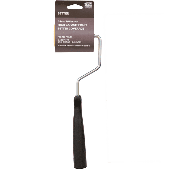 BETTER 3 in x 3/8 in nap High Density Knit Paint Roller Cover with Frame