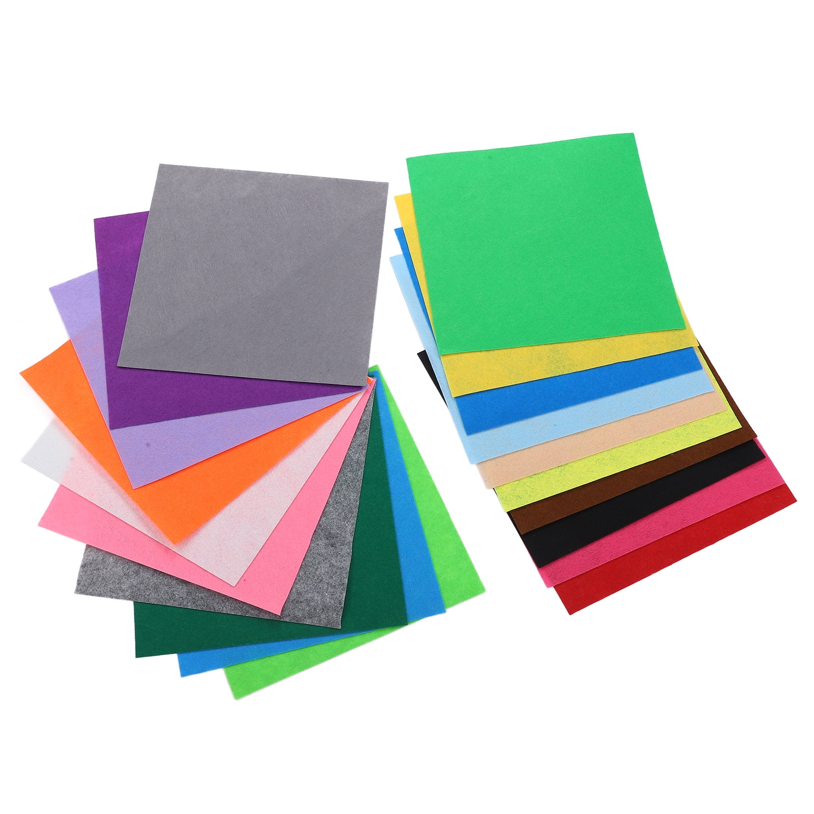 50 Pack Felt Fabric Sheets for Crafts, Sewing, Party Decorations, 8x8  20x20cm, 25 Rainbow Colors 