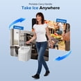 thumbnail image 3 of Auseo Countertop Ice Maker, 2 Sizes of Bullet Ice, 26Lbs/24H, 8 Ice Cubes in 6 Mins, Portable Ice Machine with Self-Cleaning for Home/Party/Travel/Camping (White), 3 of 12