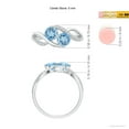 thumbnail image 4 of ANGARA Natural Round Aquamarine Two Stone Bypass Ring with Diamonds in 925 Sterling Silver for Women (Size-5mm) | March Birthstone, Anniversary, Jewelry Gift for Women | Natural Aquamarine Ring, 4 of 9