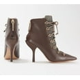 thumbnail image 5 of Louise et Cie Vanida Chestnut Grey Leather Lace-Up Pointed Toe Pump Ankle Boots (CHESTNUT/GRA, 7), 5 of 6