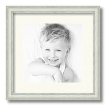ArtToFrames 14x14" Matted Picture Frame with 10x10" Single Mat Photo Opening Framed in 1.25" Off White Wash on Ash and 2" Chantilly Mat (FWM-4098-14x14)