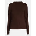 thumbnail image 6 of Scenario Women's Rib Mock Neck Top with Long Sleeves, Sizes XS-XXXL, 6 of 6