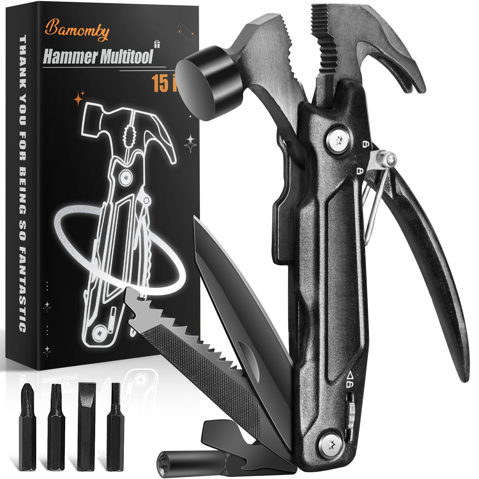 15 in 1 Hammer Multitool for Men Stainless Steel Tools