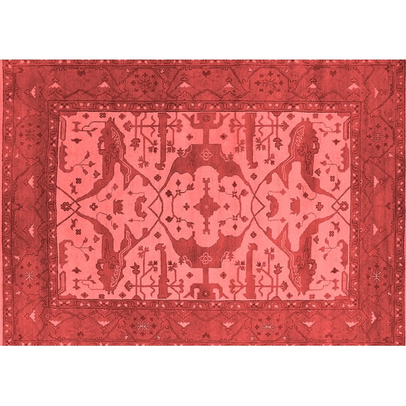 Ahgly Company Indoor Rectangle Oriental Red Industrial Area Rugs, 4' x 6'