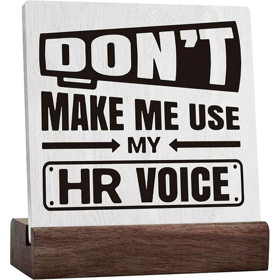 Hr Voice Thank You Gifts Office Decor Funny Inspirational Desk Decor Human Resources Gifts For Women Men Hr Manager Boss Day Retirement Rustic Ceramic Table Sign For Tabletop Office Bookshelf White