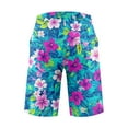 thumbnail image 4 of WTOBBY Men's Large Casual Loose Sports Shorts, Hawaiian Print Design, Beach Pants with Breathable Fabric for Summer Comfort,Purple Pink L, 4 of 5