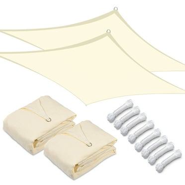 Yescom 2 Pack 16x16 Ft 97% UV Block Square Sun Shade Sail Heavy Duty HDPE Canopy Yard