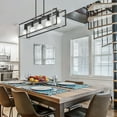 thumbnail image 2 of Golden Lighting Tribeca 5-Light Linear Pendant in Matte Black with Pewter Accents, 2 of 9