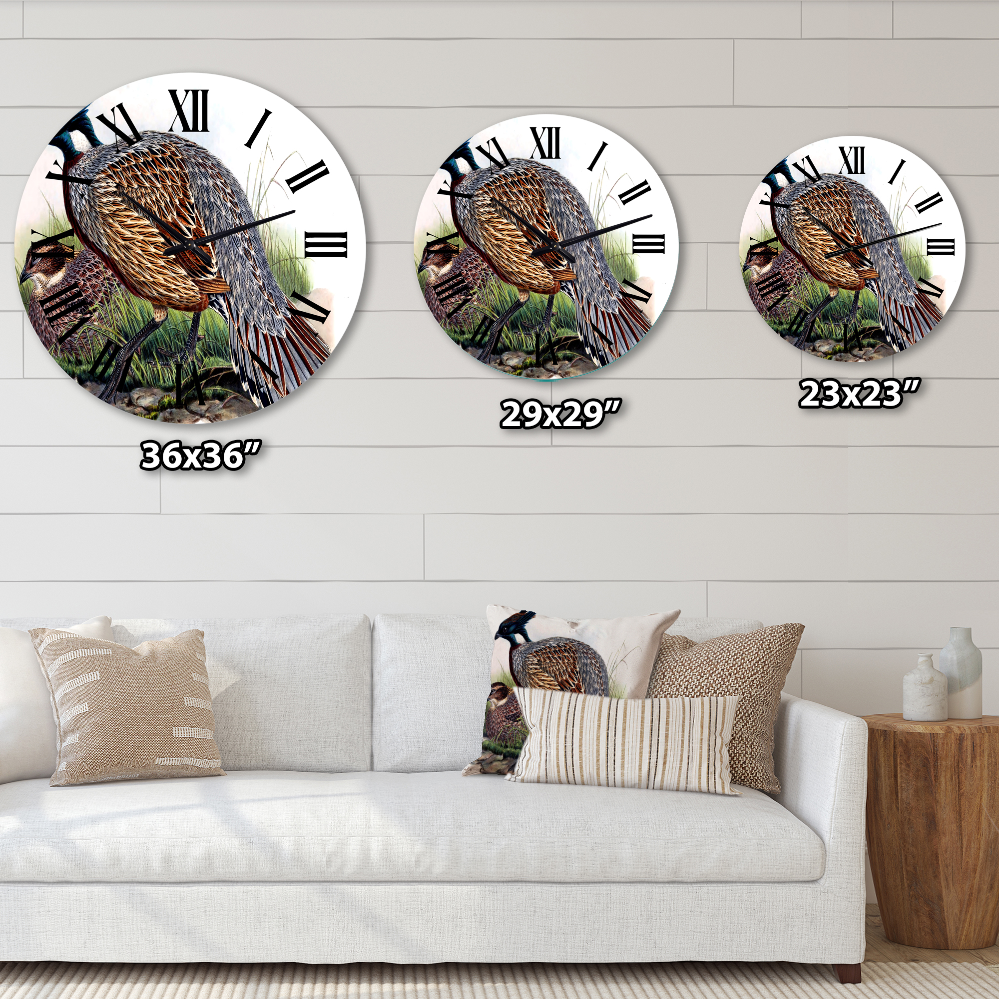 Designart 1 in Quartz Farmhouse Wall Clock