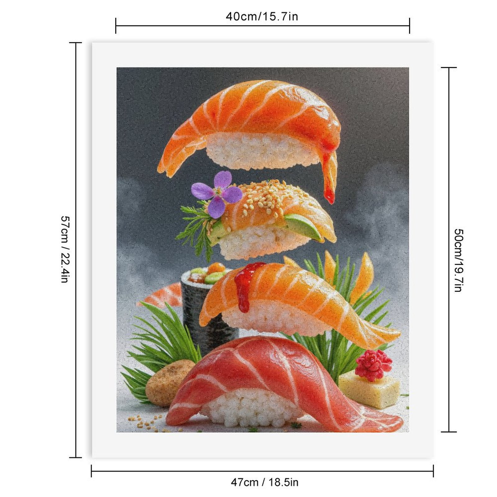 Paint by Numbers Kit for Adults, Sushi Art Culinary Display Paint by Numbers, Easy Paint by Numbers Kit for Adults Beginner, DIY Adult Paint by Number Kits on Canvas, Home Decor