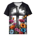 thumbnail image 3 of Youyipin Womens Tops Happy Easter Shirts For Women Easter Bunny T-Shirt Rabbit Graphic Tees Easter Egg Round Neck Short Sleeve Holiday Shirt Tops Spring Outfits For Women 2025, 3 of 4