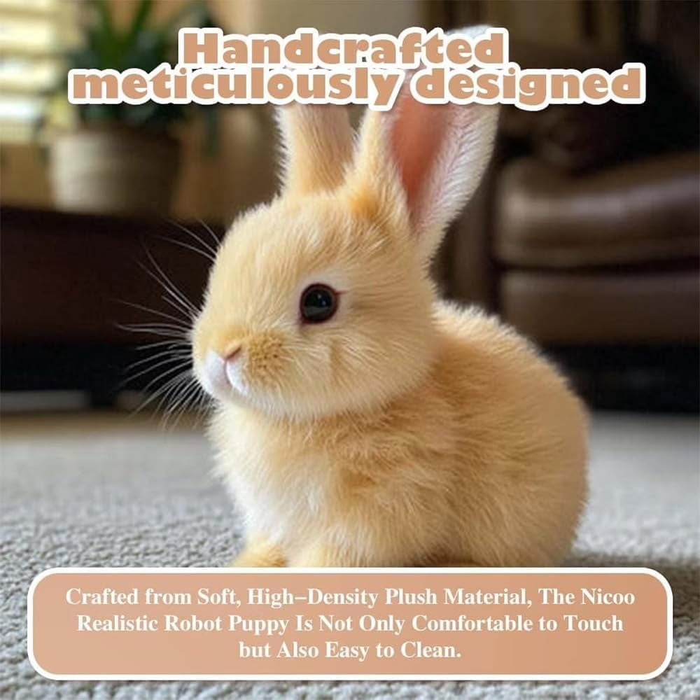Guvpev 3Pcs Bunby - My Realistic Bunny Toy, Bunny Stuffed Animal with Sounds and Movements, Bunny Toys for Kids, Jumping, Twitching, and Shaking Ears, Handmade Rabbit Interactive Toys for Boys Girls