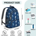 thumbnail image 4 of Bigfoot and Yeti Blue Pattern Backpack for School, Cute School Bag with Adjustable Shoulder Straps and Padded Back, 16.9"x12.6"x5.9", 4 of 4