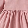 thumbnail image 6 of hotojiny Girl Long Sleeve Dress Lace Trim Collared Fall Clothes Knee Length Flowy A-Line Corduroy Dresses Children Clothes(Pink,2-3 Years), 6 of 9