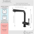 thumbnail image 5 of Lulani Nassau Stainless Steel 1-Handle Pull-Out Kitchen Faucet (No Spray Feature) - Steel Black, 5 of 8