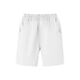 thumbnail image 5 of DJDLJWCJ Boys School Uniform Shorts with Pocket Solid Color Elastic Waist Athletic Shorts for Boys Summer Shorts White Size 5T, 5 of 10