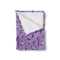thumbnail image 2 of Dark Purple Soft Flannel Fleece Throw Blanket, Delicate Feathers Interpretation on Plain Background, Cozy Plush for Indoor and Outdoor Use, 50" x 60", Lavender Fuchsia, by Ambesonne, 2 of 5