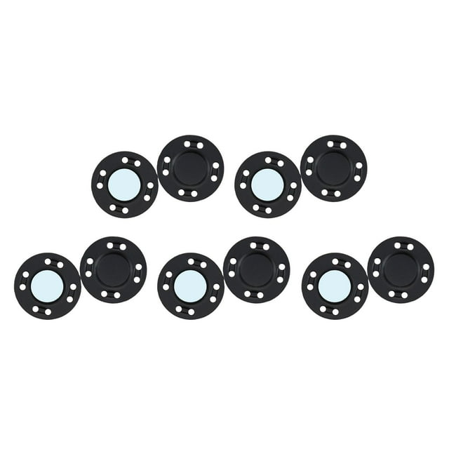10 pares de broches de presión magnéticos de 20 mm para bricolaje Negro