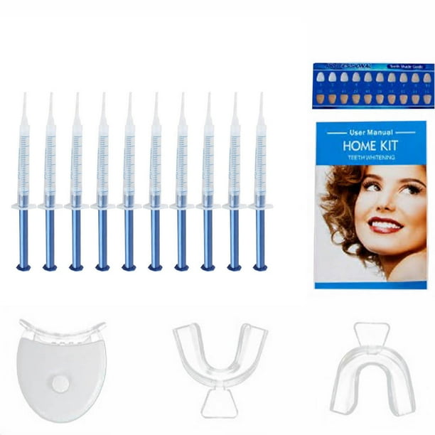 Kit de blanqueamiento dental con peróxido de carbamida al 44 %, 30 ml, luz LED, 2 férulas, resultados rápidos, para uso profesional en casa, cuidado bucal