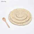thumbnail image 4 of Gerring Home Hand-woven Corn Husk Placemat Natural Rattan Round Anti-scald Coaster Vintage Handmade Placemats, 4 of 7