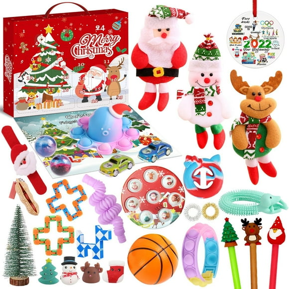 Fidget Advent Calendars for Kids, Pop Bubble Toy Surprise Box Christmas Sensory Fidget Toy Packs, Surprise Gifts for Girls