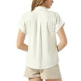 thumbnail image 3 of INSPIRE CHIC Chiffon Button Down Shirt for Women's Casual Short Sleeve Blouse Tops, 3 of 5