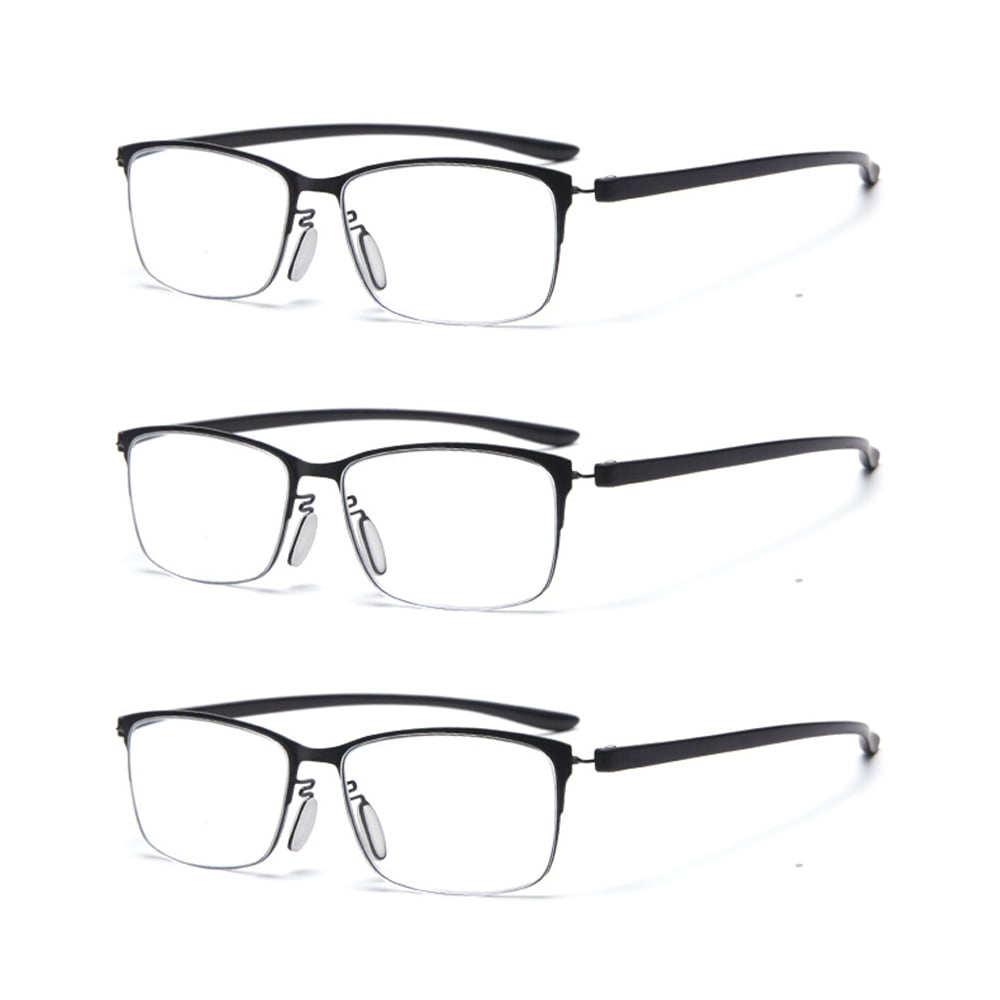 3 Pack Mens Reading Glasses Metal + TR Fashion Readers Presbyopic