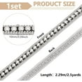 thumbnail image 2 of 1 Set 2.5 Yards Hot Fix Nailhead Trim 3/8 inch Wide Dome Round Stud Iron-on Nailhead Ribbon with Black PU Leather Base Flat-Back Rivet Trim Ribbon for DIY Purse Clothing Shoes Decoration, 2 of 6