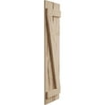 thumbnail image 3 of Ekena Millwork 11 1/2"W x 28"H Rustic Two Board Spaced Board-n-Batten Hand Hewn Faux Wood Shutters w/Z-Board (Per Pair), Primed Tan, 3 of 11