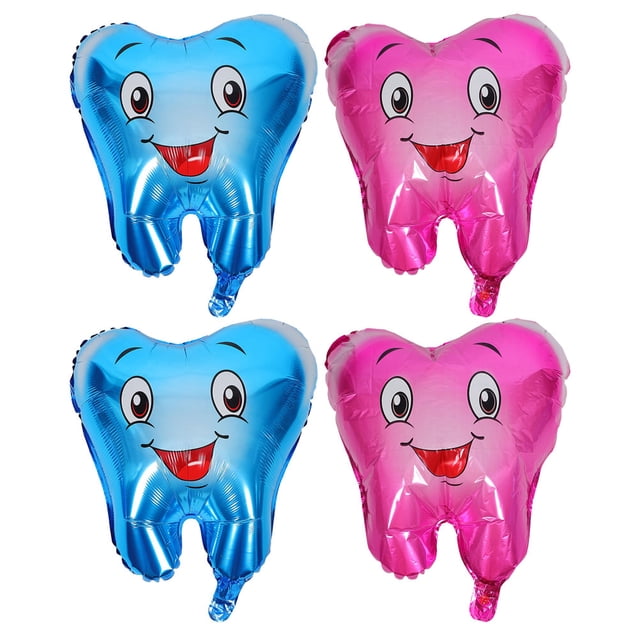 SHISUYAN Tooth-shaped Balloons 4pcs Tooth Stage Balloons Teeth Theme Balloons Student Graduation Party Decorations Tooth Clinic Decoration Balloons Tooth Party Supply