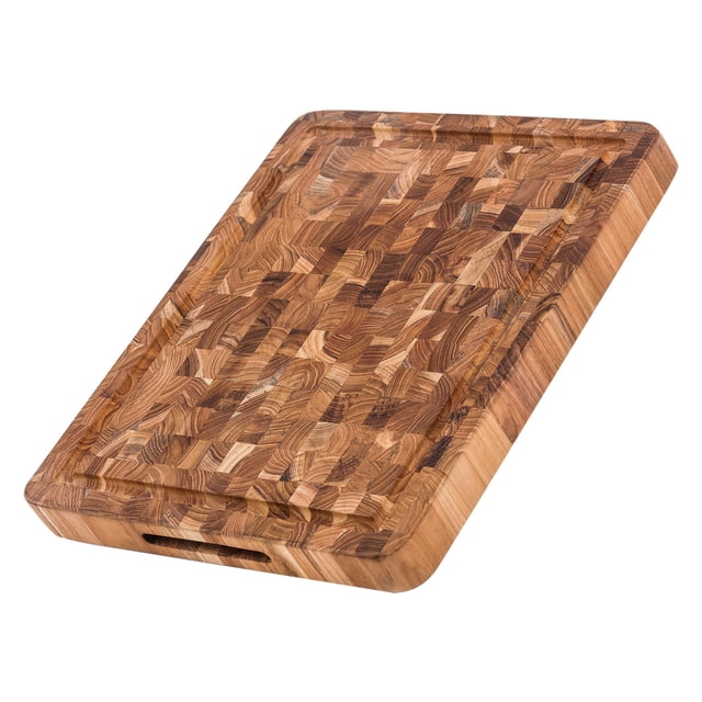Tabla de cortar Teakhaus Butcher Block, tabla de tallar mediana