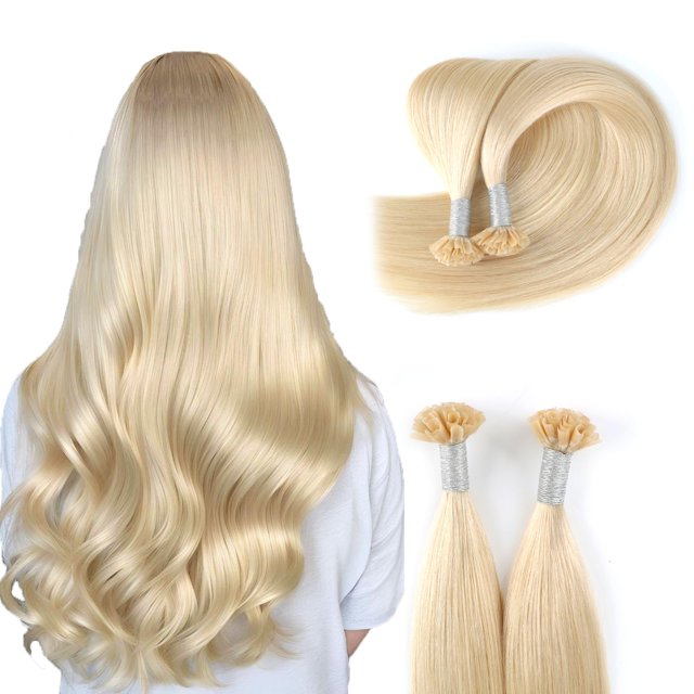 Extensiones de cabello ABH AMAZINGBEAUTY HAIR U Tip Platinum Blonde