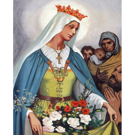 Catholic print picture - St Elizabeth N - 8" x 10" ready to be framed