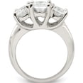 thumbnail image 3 of Sterling Silver Rhodium-Plated 3 Stone Cz Ring (Size 8) Made In China qr2058-8, 3 of 6