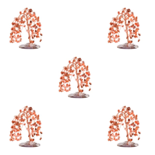 Wosthever Exquisito adorno de escritorio para árbol artesanal, símbolo de suerte, prosperidad y felicidad, piedras preciosas, riqueza, rojo Type2 NO2