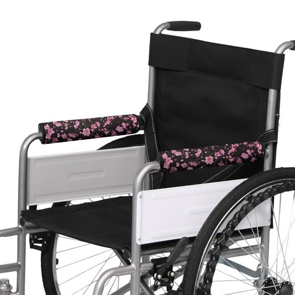 COEQINE Cherry Blossom Wheelchair Armrest Pads Medical Accessory for Padded Arm Rest Wheelchair Arm Rest Cushions Fashion Chair Arm Covers for Women Gifts for Women Friends 2 Pack